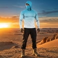 thumbnail image 6 of Trgacdwlo S-4XL Gradient Mens UPF 50+ Sun Protection Hoodie Raglan Long Sleeve Thumb Hole Men Rash Guard with Face Mask Mens Fishing Shirt, 6 of 10