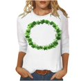 thumbnail image 2 of St. Patrick's Day Shirts, 3/4 Sleeve T Shirts for Women, Round Neck Blouse Tops Fashion Woman Casual Printing Blouse Crewneck 3/4 Sleeved T-Shirt Summer Tops, 2 of 5