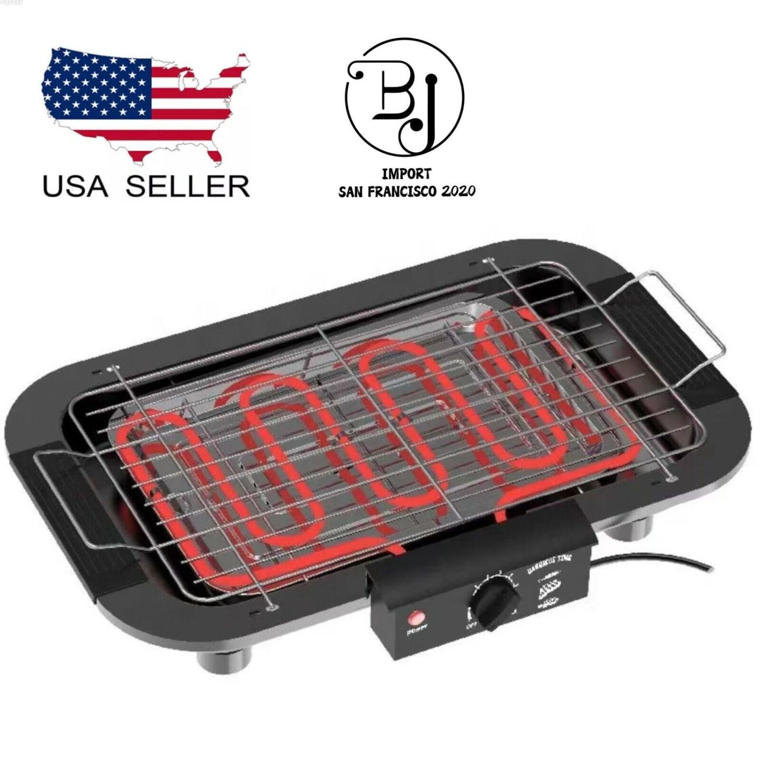 Electric Teppanyaki Table Top Grill Griddle Barbecue Plate Nonstick