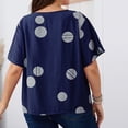 thumbnail image 4 of Plus Size Tops for Women Crewneck Short Sleeve Printed Cotton Linen Shirts Casual Baggy Comfy Summer Blouses Tee, 4 of 6