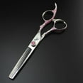 thumbnail image 5 of 2pcs Professional Japan 440c Steel  Pink Plum 6 '' Hair Scissors Cutting Barber Cut Hair Salon Thinning Shears Hairdressing Scissors, 5 of 5