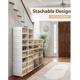 thumbnail image 7 of Foldable Shoe Rack Organizer for Closet Plastic Collapsible Shoe Shelf for front door entrance Stackable Clear Folding Shoes Storage Boxes Tall Shoe Cabinet with Lids 5 Tiers 20 Paris., 7 of 7