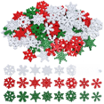 thumbnail image 2 of Manualidades de madera Campanas de madera con forma de copo de nieve en rojo, blanco y verde, campanillas de madera navideñas, decoraciones creativas para el hogar, 2 of 5