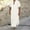 White, variant on Thobe for Men Kaftan Casual Short Sleeve Long Gown Shirt V Neck Mens Muslim Clothing Green Robe Men
