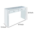 thumbnail image 5 of Wooden Console Table with 2 Storage Drawers and Faux Diamond Inlay Silver - Saltoro Sherpi, 5 of 5