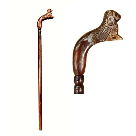 Dog Walking Stick Decorative Teak Wood Cane Stylish Handcrafted Walking Aid