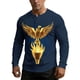 thumbnail image 2 of Ceisia Men's Patriotic Golden Eagle Print Long Sleeve Henley Top Casual Commemorative Shirt for All Seasons Multicolor XXL Gifts, 2 of 8
