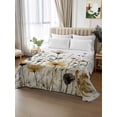 thumbnail image 2 of Queen Flat Sheet 90"x102", Watercolor Botanical Floral Soft Lightweight Bedding Flat Sheets Only, Farmhouse Garden Brushed Microfiber Top Bed Sheet, Breathable StainResistant Bedsheets, 2 of 9