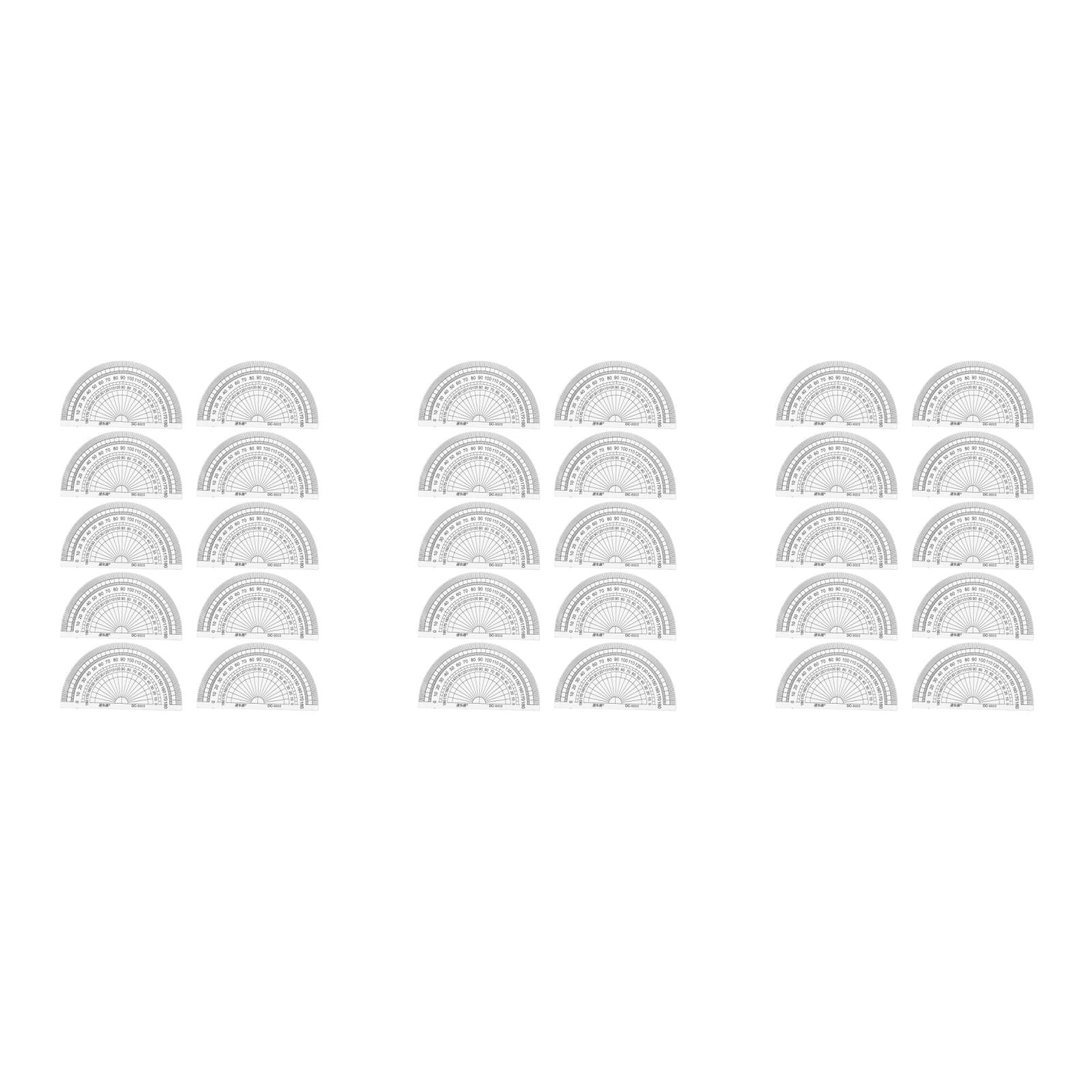 WRISTBIQUE Transparent Math Problems Technical Drawing Rulers 180 Degrees Protractors for Students