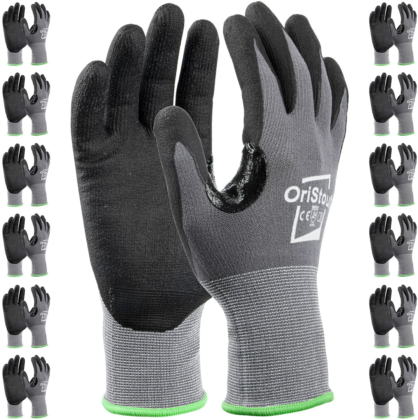 Nitrile Micro-Foam Coated Work Gloves Oil Proof Wear-resisting Breathable 