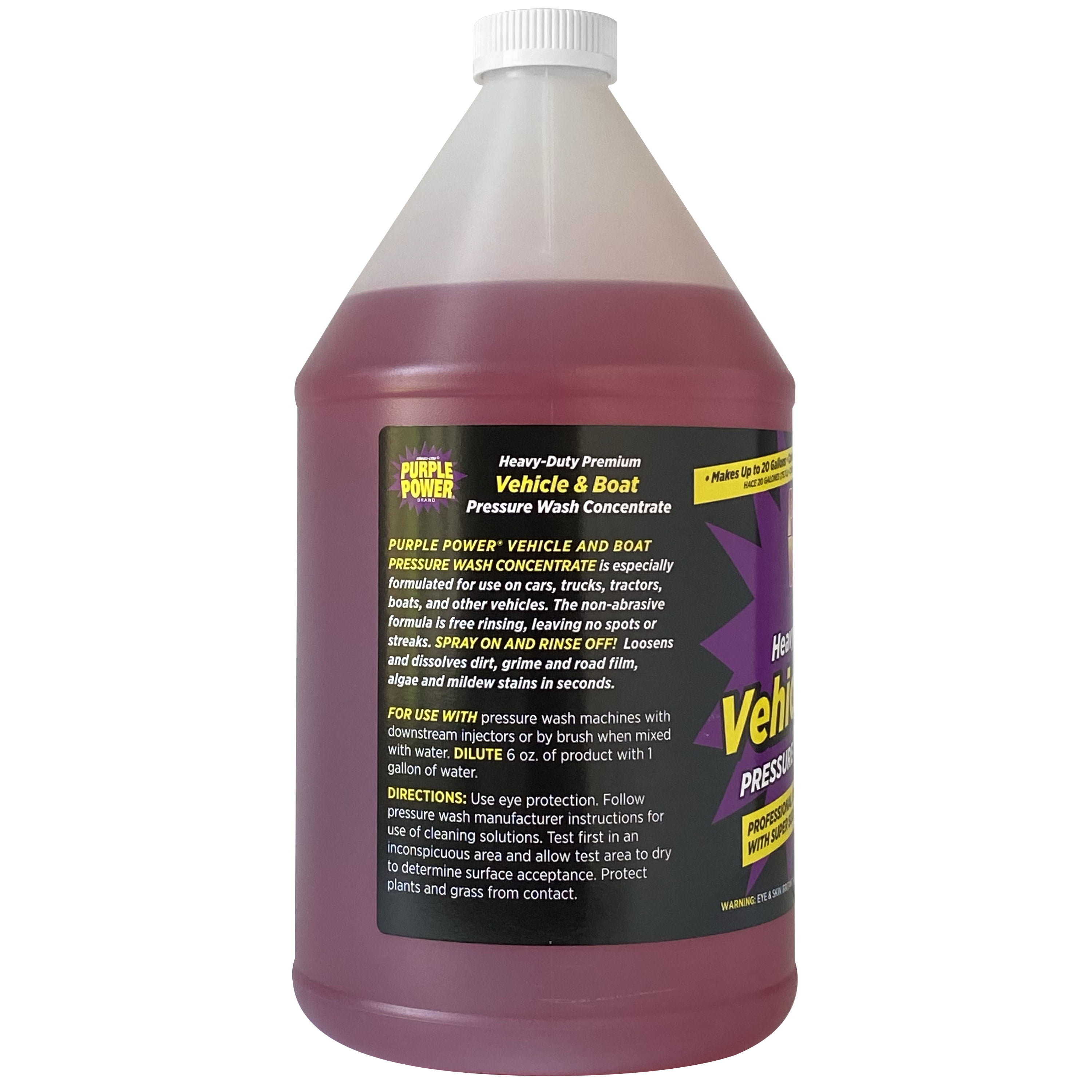 (8 pack) Purple Power Heavy-Duty Vehicle and Boat Pressure Washer Fluid, 1 Gallon