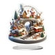 thumbnail image 5 of Decoración navideña plana 2D de casa de nieve, miniatura tradicional coleccionable de pueblo navideño en acrílico para oficina, escaparate o, 5 of 9