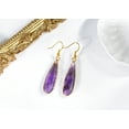 thumbnail image 6 of Unique Purple Amethyst Long Teardrops Gold-Plated Silver Dangle Earrings, 6 of 7