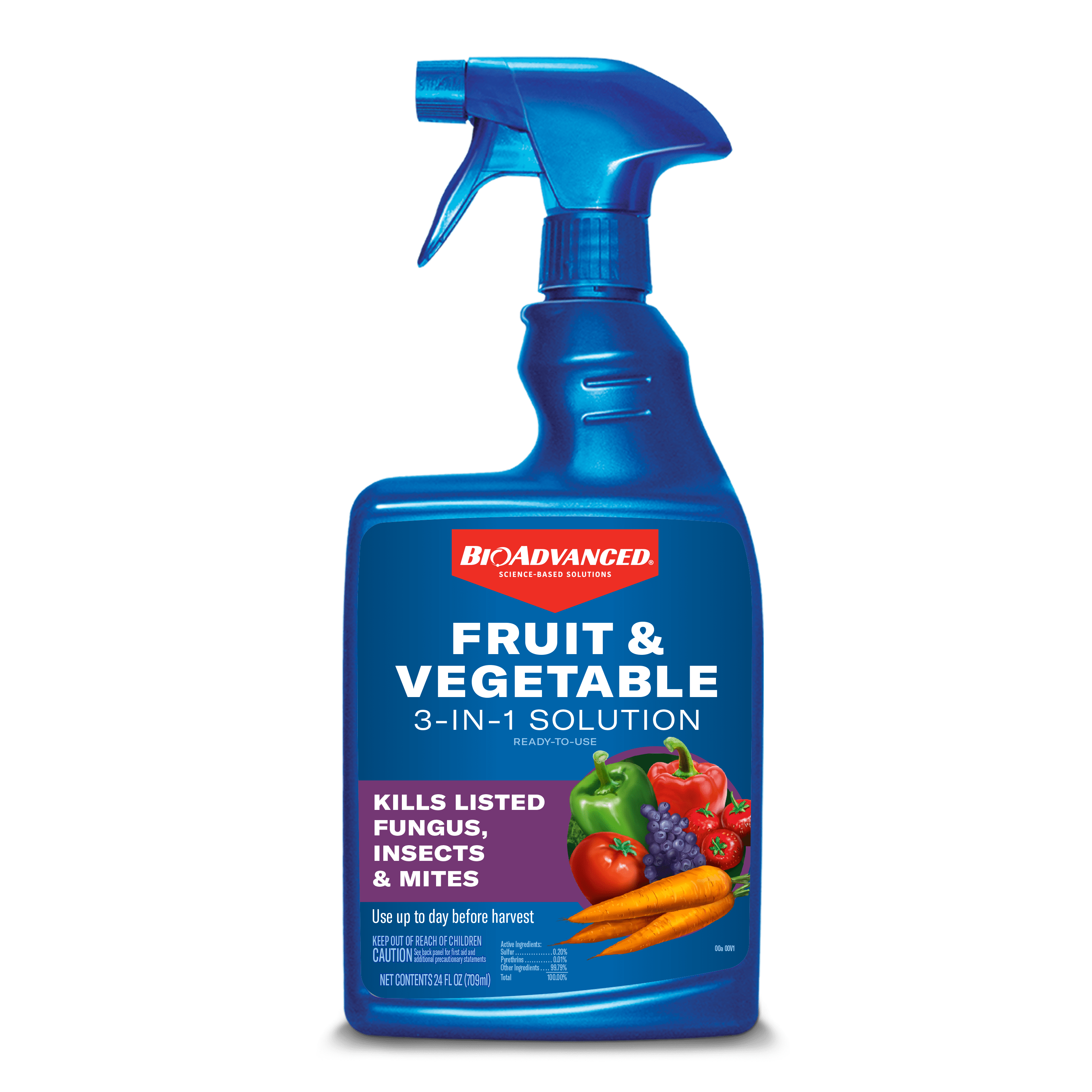 BioAdvanced Fruit & Vegetable 3in1 Solution, ReadytoUse, 24 Ounce