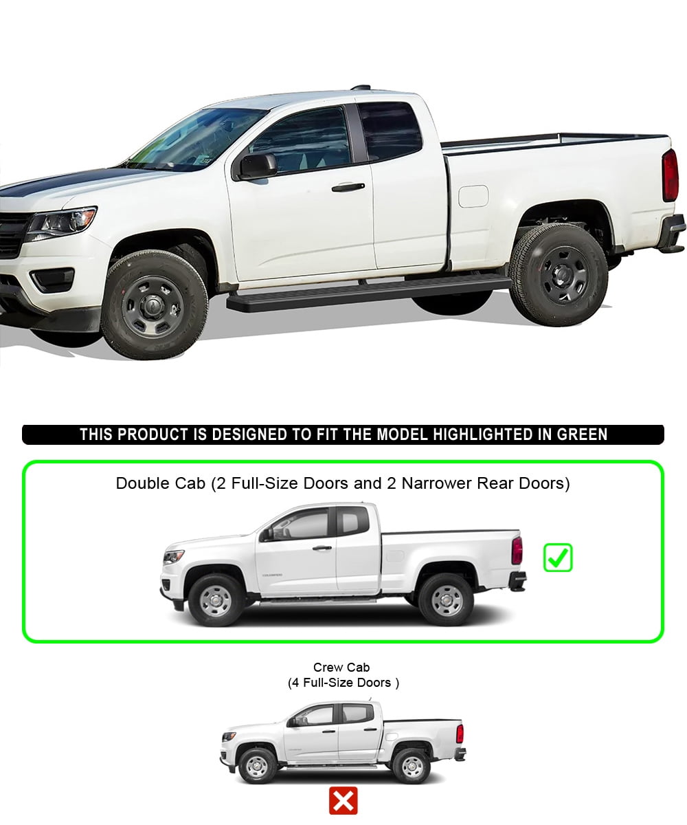 APS Wheel to Wheel Running Boards 5in Compatible with Chevy Colorado GMC Canyon 2015-2022 Extended Cab 6ft Bed (Nerf Bars Side Steps Side Bars)
