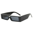 thumbnail image 1 of Gafas de sol retro pequeñas rectangulares para hombre y mujer Gafas para conducir Negro 140, 1 of 2
