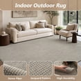 thumbnail image 5 of SIXHOME 9'x12' Outdoor Patio Rug, Modern Indoor Outdoor Area Rug with Textured Linear Pattern for Deck, Porch, Backyard, RV, Garden, Gray, 5 of 8