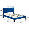 thumbnail image 5 of VECELO Modern 3-Piece Blue Bedroom Set, Queen Upholstered Bed Frame with Adjustable Headboard, Nightstand Set of 2 with 1-Drawer and Open Storage Shelf, 5 of 10