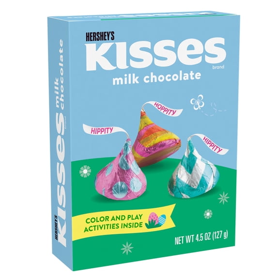 Hershey's Kisses Milk Chocolate Easter Candy, Box 4.5 oz