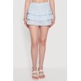 thumbnail image 3 of Women's Solid Textured Knit Tiered Mini Skirt, 3 of 5
