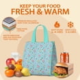 thumbnail image 5 of Mermaid Sea Creature Pattern Insulated Lunch Bag for Women & Adults,Large Portable Soft Cooler Lunch Bag,Thermal Food Storage Tote with Pearl Cotton,8.66L,8.75x5.75x9.5 Inch, 5 of 6