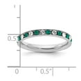 thumbnail image 5 of 925 Sterling Silver Green & White Cubic Zirconia Eternity Band Ring Size 8, 5 of 5