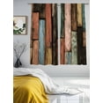 thumbnail image 3 of Vintage Wood Grains Sheer Curtains 63 Inch Length 2 Panels Set Window Treatments, Farmhouse Colorful Wooden Texture Rod Pocket Semi Curtains for Living Room/Bedroom/Kitchen Décor, 104"W x 63"L, 3 of 7