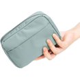 thumbnail image 3 of HSHDLDF Rectangular Beauty Bag, Small Travel Makeup Bag for Purse, Portable Waterproof Cosmetic Pouch for Girls Women (Rectangular Mint Blue), 3 of 7