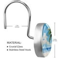 thumbnail image 3 of Beach Palm Tree Shower Curtain Hooks Round Crystal Glass, Set of 12 Shower Curtain Rings - Shower Hooks for Curtain Shower Rings, 3 of 4