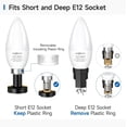 thumbnail image 3 of SHINESTAR E12 LED Candelabra Light Bulbs 40 Watt Equivalent, 5000K Daylight White 470 Lumen Chandelier Bulb, 6W B11 Candle Small Base Ceiling Fan Light Bulbs, Non-Dimmable, Pack of 6, 3 of 8