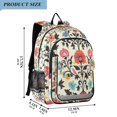 thumbnail image 2 of FORMRS Unisex School Backpack 17" Student Travel Bag with Laptop Compartment, Beige Red Floral, 2 of 7