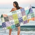 thumbnail image 6 of Coolnut Talavera Tile Bohemian Pattern Beach Towel Fast Drying Camping Towels Sand Free Beach Blanket Soft Absorbent Travel Sport Towel for Gym Bath Shower Swimming 30" x 60" Washcloth Gift, 6 of 7