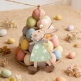 thumbnail image 4 of Set de decoraciones colgantes de madera para conejos de Pascua, adornos de mesa de 10 en verde menta, amarillo azul, rosa rosa, decoración de puertas de pared de madera rústica, 4 of 6