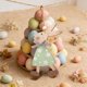thumbnail image 4 of Set de decoraciones colgantes de madera para conejos de Pascua, adornos de mesa de 10 en verde menta, amarillo azul, rosa rosa, decoración de puertas de pared de madera rústica, 4 of 6