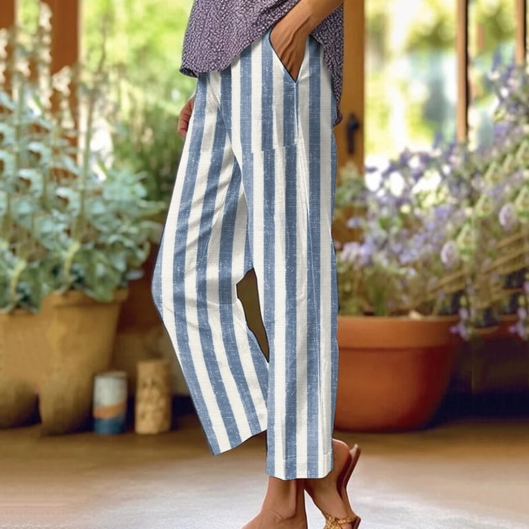 Fsqjgq Women's Pants Linen Pants Clothes Wide Leg Pants Women