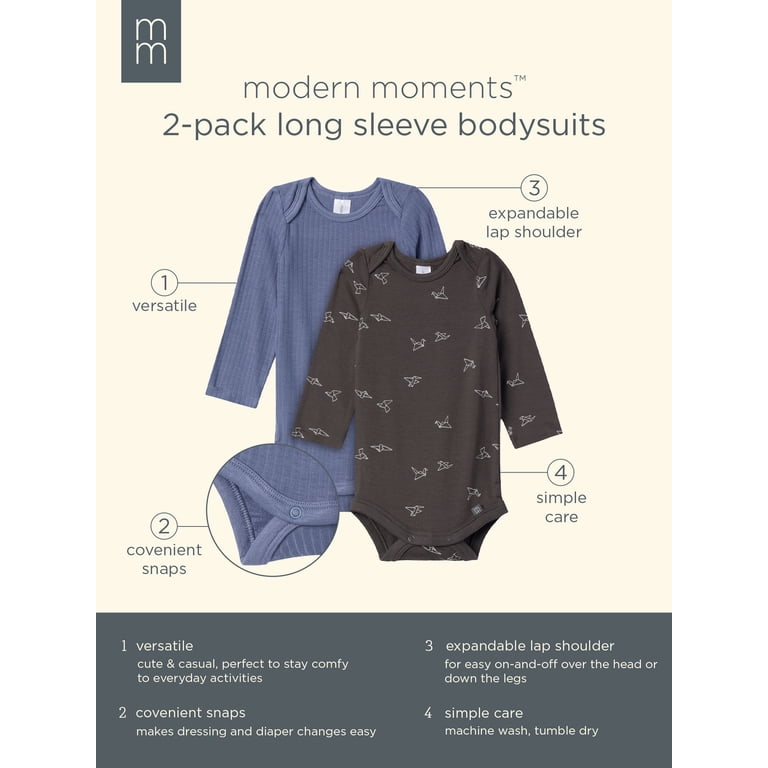 Modern Moments Viscose Long Sleeve Bodysuit, 2-Pack photo 6