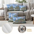 thumbnail image 6 of Spring Pillow Covers 2 Pack Colorful Flowers Town Beacon Ocean Country Scenery Pillowcase Waterproof Outdoor Throw Pillow Cover for Patio Balcony Rectangular Cushion 20”x12”, 6 of 9