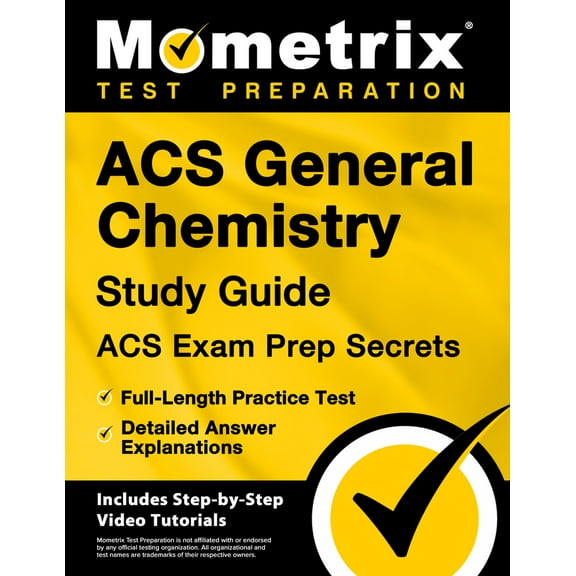 Pre-Owned Acs General Chemistry Study Guide - Acs Exam Prep Secrets, Full-Length Practice Test, Detailed Answer Explanations: [Includes Step-By-Step Video Tutor (Paperback) 151672237X 9781516722372