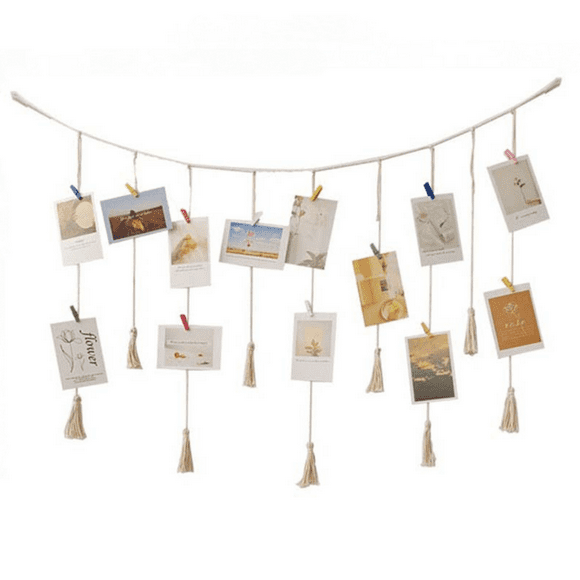 Wall Hanging Photo Display, Collage Picture Frame for Boho
