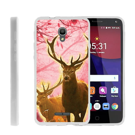 Alcatel Fierce 4 Case | Pop 4 + Case | Allura Case [ Flex Force ] Lightweight Flexible Phone Case - Pink Deer