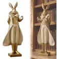 thumbnail image 2 of Heirloom Rabbit Figurine, Hand-Painted Resin, Easter Decor, 2 of 6