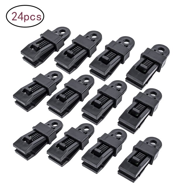 Juego de 24 clips para alfombras de toldos, de plástico, con cerradura con dientes Vhermosa LL-0213