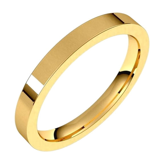 10k Yellow Gold Flat 2.5mm Comfort-fit Wedding Band Ring Size 5.5 Wedding Band for Women and Men