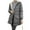 Gray, variant on Women's Solid Color Thick Long Sleeve Fashion Coat Jacket with Geometric Wave Hood, Mid Length Plush Insulated Coat for Cold Weather Comfort,Black L