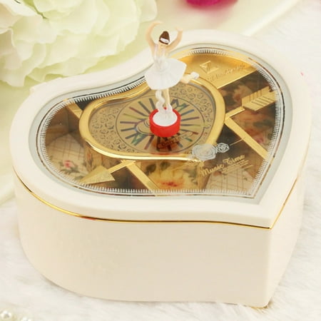 BEAD BEE Cute Heart Shape Music Box Christmas Birthday Holiday Gift Best Gift Table