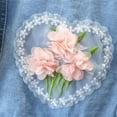 thumbnail image 6 of NAISIBABY Girls Denim Jacket 10T, Button Up Long Sleeve Floral Embroidery Kids Fashion Jean Outwear Blue, 6 of 9