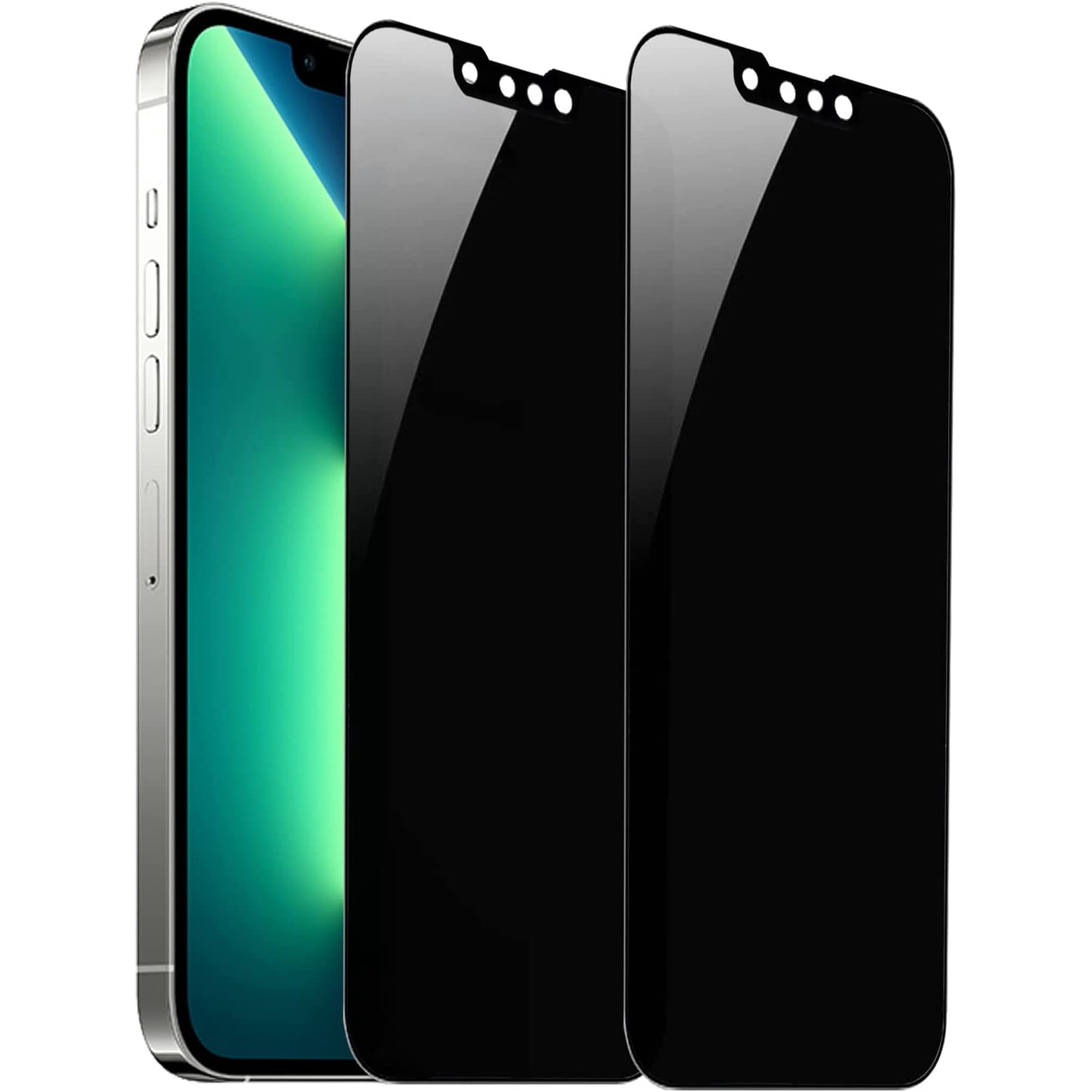 Slaprin 2 PCS Privacy Screen Protector for iPhone 14 Plus/13 Pro Max, 6.7" 4-Way Anti-Spy Tempered Glass 9H Hardness – 28° 4-Directional Privacy