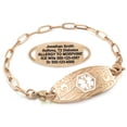 thumbnail image 1 of MedicEngraved Rose Gold Stainless Steel Custom Medical Alert Bracelet - 4mm Paperclip Link, 1 of 7