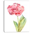 thumbnail image 2 of Single Pink Tulip on White Background - Flower Artwork on Canvas, 2 of 4