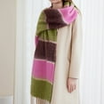 thumbnail image 5 of WREESH Women's Fashionable Tassel Contrasting Plaid Blanket, Retro Warm Imitation Winter Scarf Pink, 5 of 8